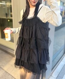 w closet | ドットチュールミニキャミワンピ(シャツ/ブラウス)