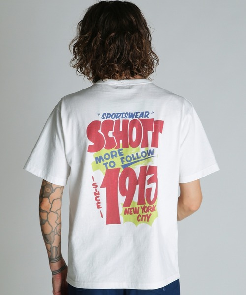 Schott（ショット）の「Schott/ショット/FLYER T-SHIRT/フライヤー Tシャツ（Tシャツ/カットソー・メンズ・ダークグリーン/ブラック/ホワイト・2XL/XL/L/M）」の4枚目の写真