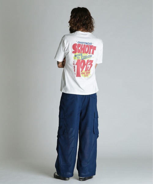 Schott（ショット）の「Schott/ショット/FLYER T-SHIRT/フライヤー Tシャツ（Tシャツ/カットソー・メンズ・ダークグリーン/ブラック/ホワイト・2XL/XL/L/M）」の15枚目の写真