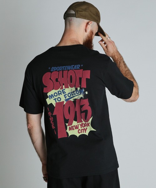Schott（ショット）の「Schott/ショット/FLYER T-SHIRT/フライヤー Tシャツ（Tシャツ/カットソー・メンズ・ダークグリーン/ブラック/ホワイト・2XL/XL/L/M）」の6枚目の写真
