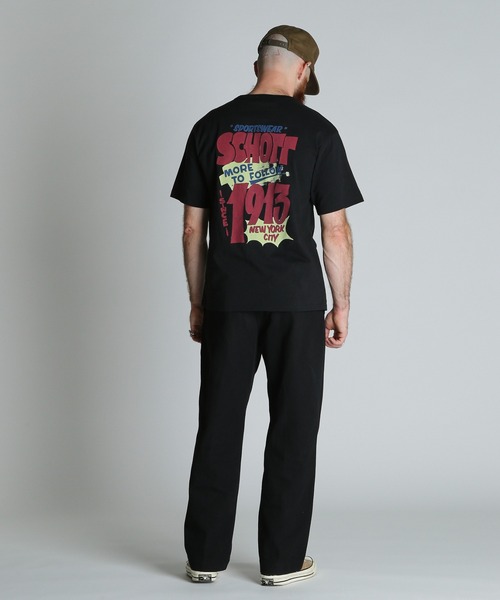 Schott（ショット）の「Schott/ショット/FLYER T-SHIRT/フライヤー Tシャツ（Tシャツ/カットソー・メンズ・ダークグリーン/ブラック/ホワイト・2XL/XL/L/M）」の17枚目の写真