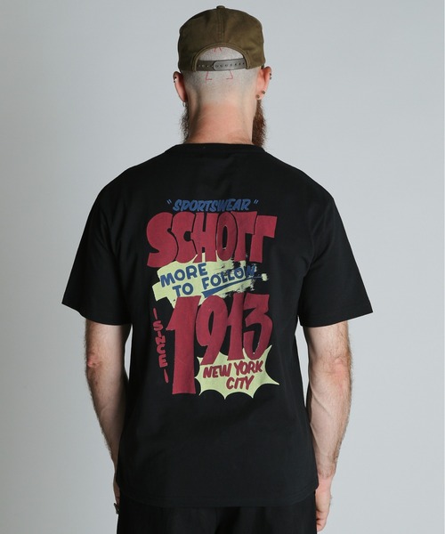Schott（ショット）の「Schott/ショット/FLYER T-SHIRT/フライヤー Tシャツ（Tシャツ/カットソー・メンズ・ダークグリーン/ブラック/ホワイト・2XL/XL/L/M）」の11枚目の写真