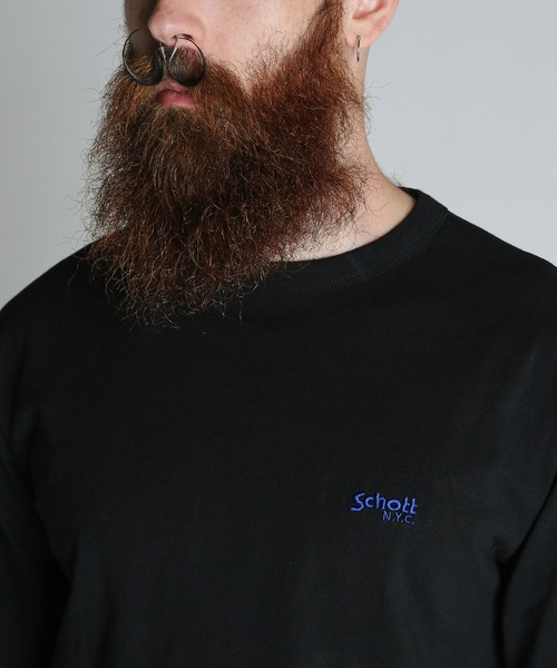 Schott（ショット）の「Schott/ショット/FLYER T-SHIRT/フライヤー Tシャツ（Tシャツ/カットソー・メンズ・ダークグリーン/ブラック/ホワイト・2XL/XL/L/M）」の12枚目の写真