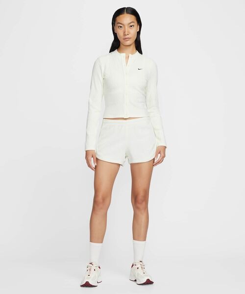NIKE(ナイキ)の「ナイキ スポーツウェア チル ニット ウィメンズ スリム ワイドリブ カーディガン / Nike Sportswear Chill Knit Women's Slim Wide-Ribbed Cardigan IF0235-133 Sail(カーディガン/ボレロ・レディース・クリーム・XL/L/XS/S/M)」の5枚目の写真