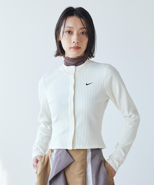 NIKE(ナイキ)の「ナイキ スポーツウェア チル ニット ウィメンズ スリム ワイドリブ カーディガン / Nike Sportswear Chill Knit Women's Slim Wide-Ribbed Cardigan IF0235-133 Sail(カーディガン/ボレロ・レディース・クリーム・XL/L/XS/S/M)」の6枚目の写真