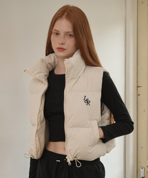 Crop padded vest Cream