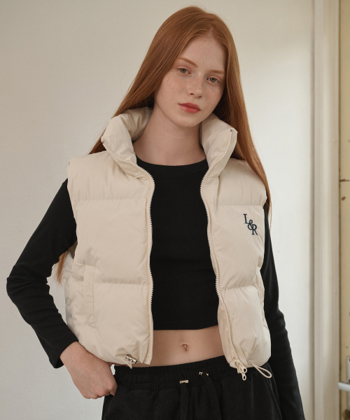 LOSSYROW(ロッシロー)の「Crop padded vest Cream(ダウンベスト・レディース・アイボリー・FREE)」の4枚目の写真