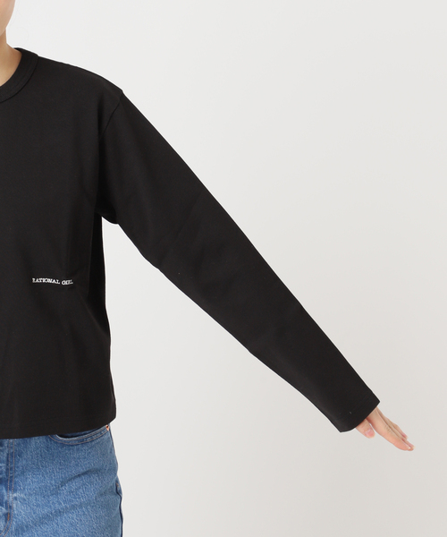 OUTDOOR PRODUCTS(アウトドアプロダクツ)の「ロゴ刺繍コットンクルーネックカーディガン(カーディガン/ボレロ・レディース・レッド/ホワイト/チャコールグレー/ブラック・FREE)」の11枚目の写真
