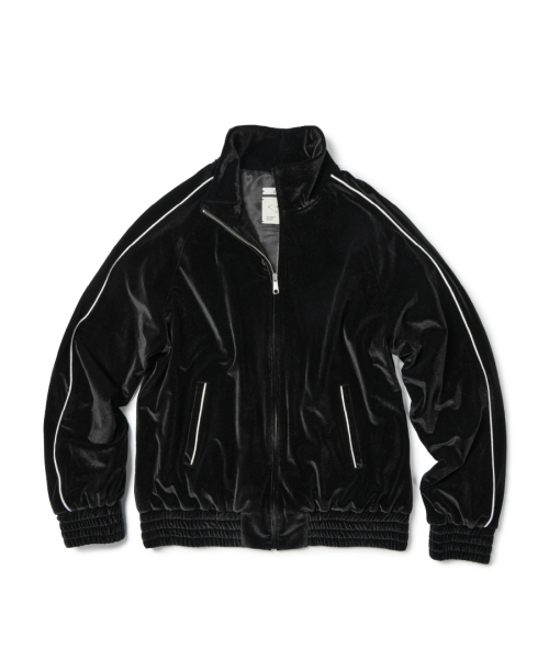 ETCE(イーティーシーイー)の「VELVET TRACK JACKET (BLACK)(その他アウター・レディース・その他・L/XL/M)」の1枚目の写真