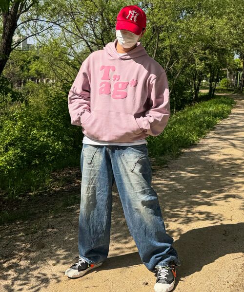 KINDS（カインズ）の「ハッシュタグロゴベーシックフードパーカー_Pink（パーカー・レディース・その他・S/M/L）」の4枚目の写真