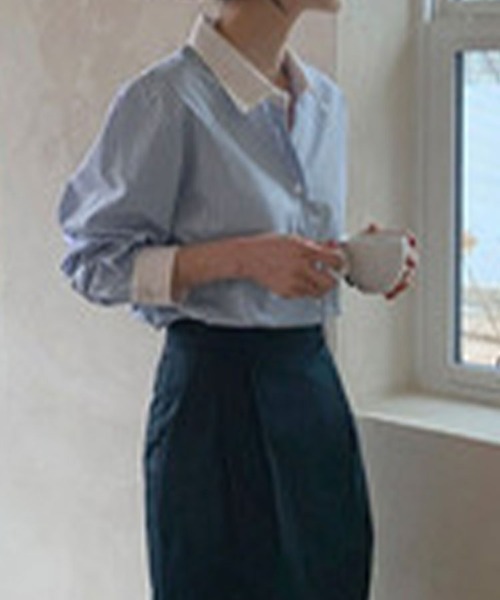 SallyLunn(サリーラン)の「マルチストライプシャツ(シャツ/ブラウス・レディース・ブルー/ピンク・MEDIUM/LARGE)」の18枚目の写真