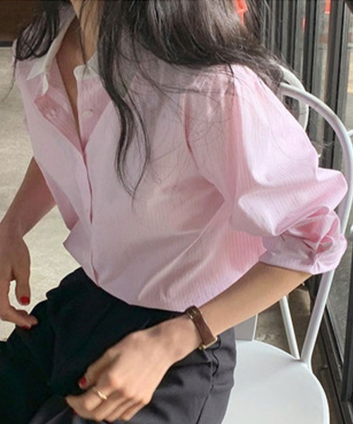 SallyLunn(サリーラン)の「マルチストライプシャツ(シャツ/ブラウス・レディース・ブルー/ピンク・MEDIUM/LARGE)」の20枚目の写真