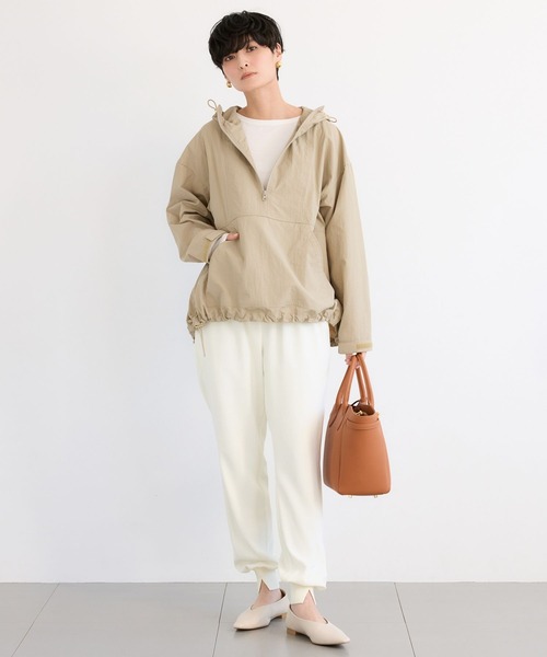 BARNYARDSTORM（バンヤードストーム）の「BARNYARDSTORM / ハーフZIPフーディージャケット【撥水】【JAPAN FABRIC】（ブルゾン・レディース・ベージュ/ネイビー・FREE）」の12枚目の写真