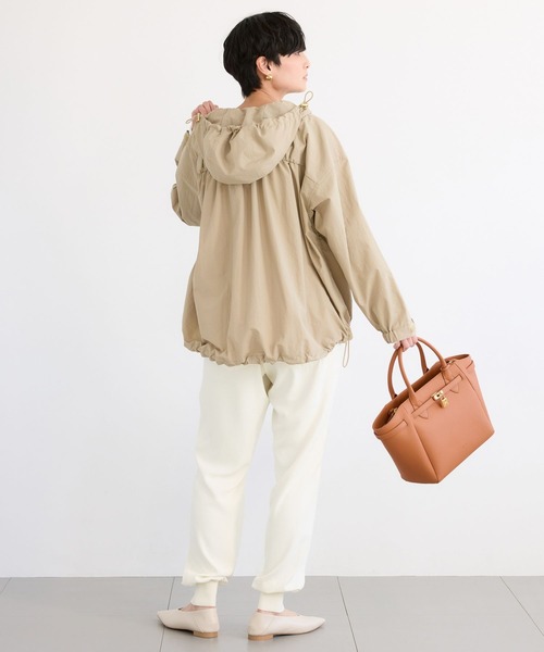 BARNYARDSTORM（バンヤードストーム）の「BARNYARDSTORM / ハーフZIPフーディージャケット【撥水】【JAPAN FABRIC】（ブルゾン・レディース・ベージュ/ネイビー・FREE）」の14枚目の写真