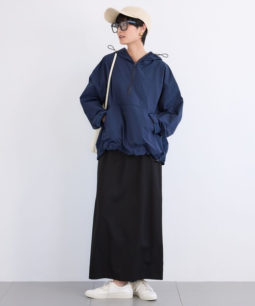 BARNYARDSTORM（バンヤードストーム）の「BARNYARDSTORM / ハーフZIPフーディージャケット【撥水】【JAPAN FABRIC】（ブルゾン・レディース・ベージュ/ネイビー・FREE）」の18枚目の写真