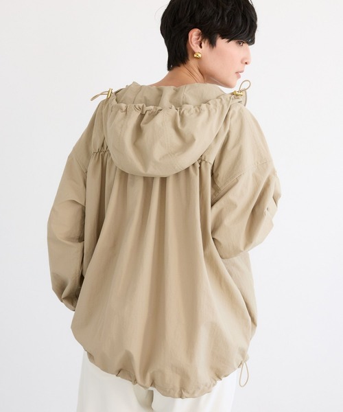 BARNYARDSTORM（バンヤードストーム）の「BARNYARDSTORM / ハーフZIPフーディージャケット【撥水】【JAPAN FABRIC】（ブルゾン・レディース・ベージュ/ネイビー・FREE）」の22枚目の写真