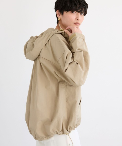 BARNYARDSTORM（バンヤードストーム）の「BARNYARDSTORM / ハーフZIPフーディージャケット【撥水】【JAPAN FABRIC】（ブルゾン・レディース・ベージュ/ネイビー・FREE）」の11枚目の写真