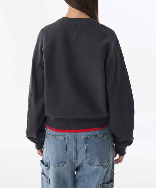 MUSINSA STANDARD WOMAN（ムシンサスタンダードウーマン）の「ウィメンズパネルドボリュームスウェットシャツ[ダークグレー]（スウェット・レディース・その他・SMALL/MEDIUM/LARGE/X-SMALL）」の2枚目の写真