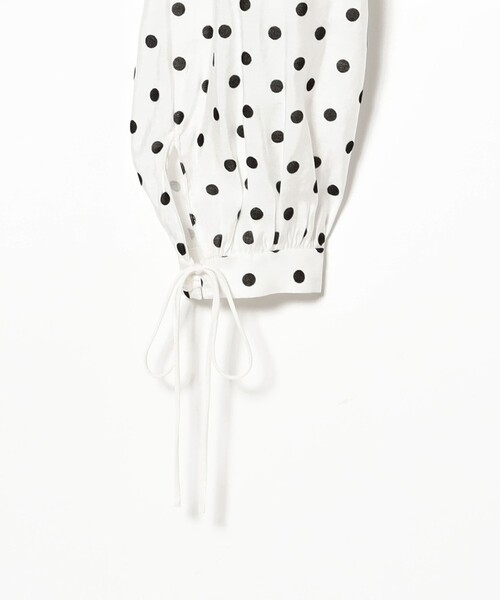 Ray BEAMS（レイビームス）の「ドット センター ギャザー ブラウス（シャツ/ブラウス・レディース・ダークブラウン/ホワイト・ONE SIZE）」の9枚目の写真