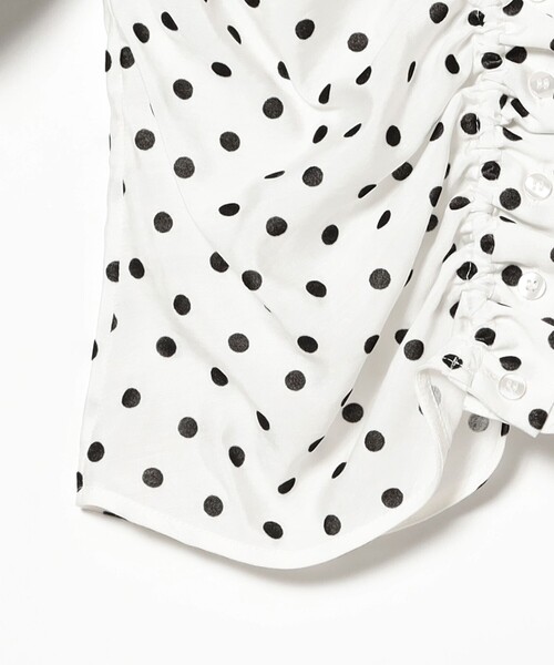 Ray BEAMS（レイビームス）の「ドット センター ギャザー ブラウス（シャツ/ブラウス・レディース・ダークブラウン/ホワイト・ONE SIZE）」の10枚目の写真
