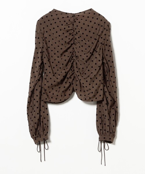 Ray BEAMS（レイビームス）の「ドット センター ギャザー ブラウス（シャツ/ブラウス・レディース・ダークブラウン/ホワイト・ONE SIZE）」の14枚目の写真