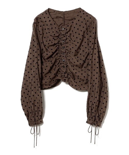 Ray BEAMS(レイビームス)の「ドット センター ギャザー ブラウス(シャツ/ブラウス・レディース・ダークブラウン/ホワイト・ONE SIZE)」の21枚目の写真