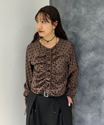 Ray BEAMS（レイビームス）の「ドット センター ギャザー ブラウス（シャツ/ブラウス）」