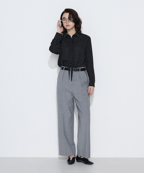 COMME CA（コムサ）の「ドットプリント ボウタイシャツ（シャツ/ブラウス・レディース・ブラック/トップグレー・11号/9号）」の10枚目の写真