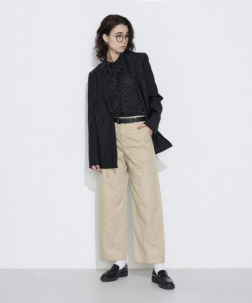 COMME CA（コムサ）の「ドットプリント ボウタイシャツ（シャツ/ブラウス・レディース・ブラック/トップグレー・11号/9号）」の11枚目の写真