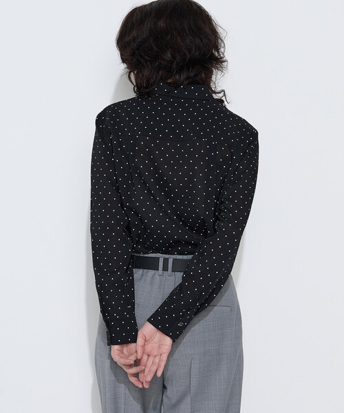 COMME CA（コムサ）の「ドットプリント ボウタイシャツ（シャツ/ブラウス・レディース・ブラック/トップグレー・11号/9号）」の14枚目の写真
