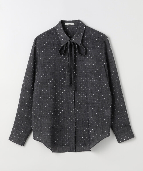 COMME CA（コムサ）の「ドットプリント ボウタイシャツ（シャツ/ブラウス・レディース・ブラック/トップグレー・11号/9号）」の15枚目の写真