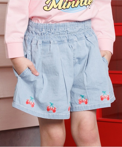 Disney(ディズニー)の「ディズニー デニムキュロットショートパンツ 1251K (トップス別売)(その他パンツ・キッズ・ライトインディゴブルー・90cm/100cm/110cm/120cm/130cm/80cm)」の1枚目の写真