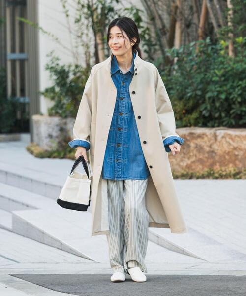 URBAN RESEARCH DOORS（アーバンリサーチドアーズ）の「BACKヨークスタンドカラーコート（その他アウター・レディース・ライトベージュ/ベージュ・FREE）」の8枚目の写真