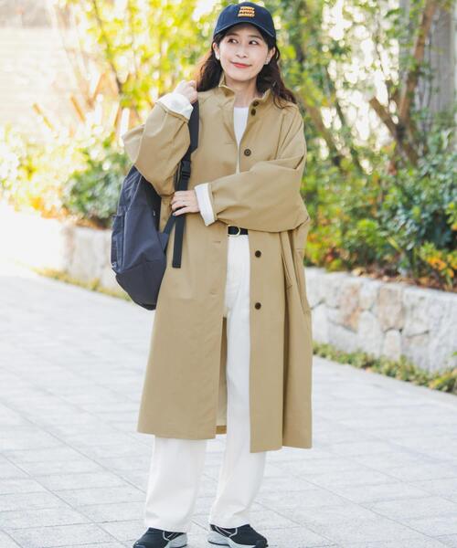 URBAN RESEARCH DOORS（アーバンリサーチドアーズ）の「BACKヨークスタンドカラーコート（その他アウター・レディース・ライトベージュ/ベージュ・FREE）」の21枚目の写真