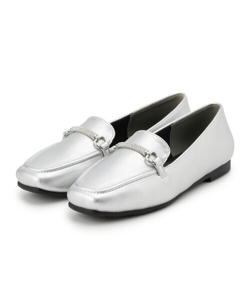 SHOO・LA・RUE（シューラルー）の「【消臭】キラキラビットローファー（パンプス・レディース・ブラック/ブラウン系その他/シルバー・35/45）」の3枚目の写真