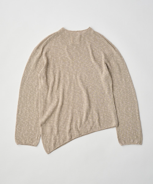 UNFIL（アンフィル）の「UNFIL アンフィル / cotton & silk slub yarn bottle-neck P/O コットンシルクスラブヤーンボトルネックプルオーバーニット / WXSP-UW125（Tシャツ/カットソー・レディース・ブラック/グレイッシュベージュ/オフホワイト・1）」の6枚目の写真