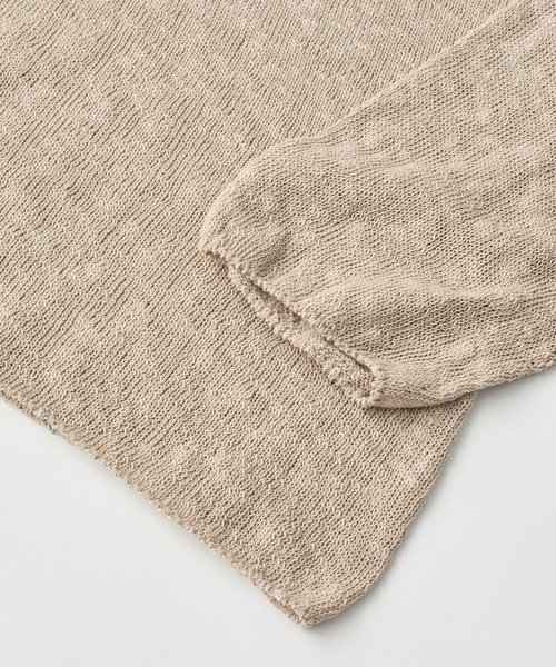 UNFIL（アンフィル）の「UNFIL アンフィル / cotton & silk slub yarn bottle-neck P/O コットンシルクスラブヤーンボトルネックプルオーバーニット / WXSP-UW125（Tシャツ/カットソー・レディース・ブラック/グレイッシュベージュ/オフホワイト・1）」の7枚目の写真