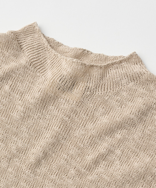 UNFIL（アンフィル）の「UNFIL アンフィル / cotton & silk slub yarn bottle-neck P/O コットンシルクスラブヤーンボトルネックプルオーバーニット / WXSP-UW125（Tシャツ/カットソー・レディース・ブラック/グレイッシュベージュ/オフホワイト・1）」の8枚目の写真