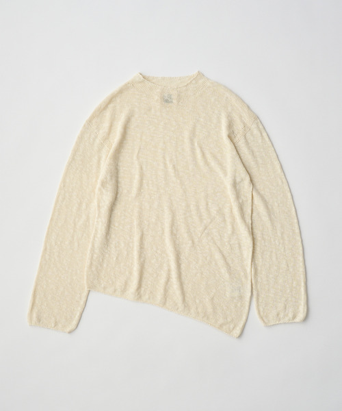 UNFIL（アンフィル）の「UNFIL アンフィル / cotton & silk slub yarn bottle-neck P/O コットンシルクスラブヤーンボトルネックプルオーバーニット / WXSP-UW125（Tシャツ/カットソー・レディース・ブラック/グレイッシュベージュ/オフホワイト・1）」の9枚目の写真