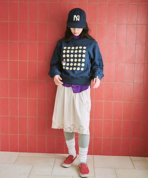 common gull products.（コモンガルプロダクツ）の「ドットグラフィック裏毛スウェット（スウェット・レディース・クリアブルー/杢グレー/ネイビー・SMALL/MEDIUM/LARGE）」の14枚目の写真