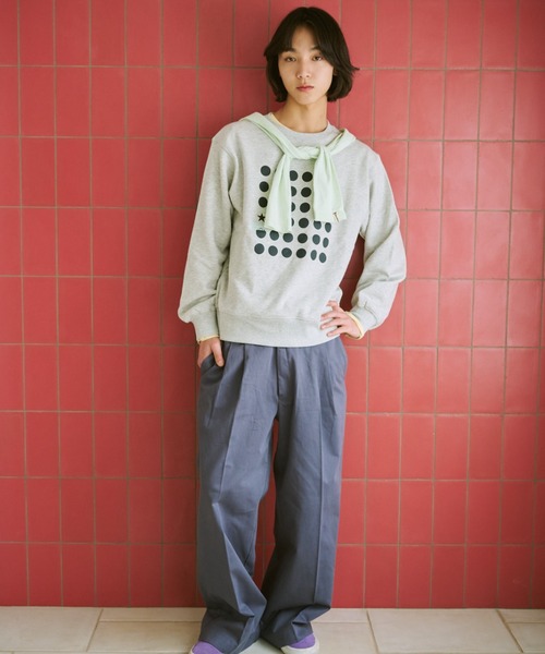 common gull products.（コモンガルプロダクツ）の「ドットグラフィック裏毛スウェット（スウェット・レディース・クリアブルー/杢グレー/ネイビー・SMALL/MEDIUM/LARGE）」の8枚目の写真