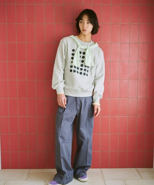 common gull products.（コモンガルプロダクツ）の「ドットグラフィック裏毛スウェット（スウェット・レディース・クリアブルー/杢グレー/ネイビー・SMALL/MEDIUM/LARGE）」の5枚目の写真