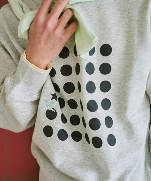 common gull products.（コモンガルプロダクツ）の「ドットグラフィック裏毛スウェット（スウェット・レディース・クリアブルー/杢グレー/ネイビー・SMALL/MEDIUM/LARGE）」の12枚目の写真