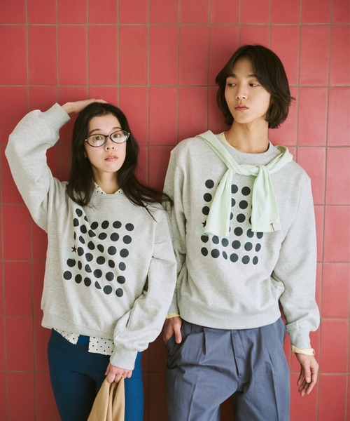 common gull products.（コモンガルプロダクツ）の「ドットグラフィック裏毛スウェット（スウェット・レディース・クリアブルー/杢グレー/ネイビー・SMALL/MEDIUM/LARGE）」の21枚目の写真
