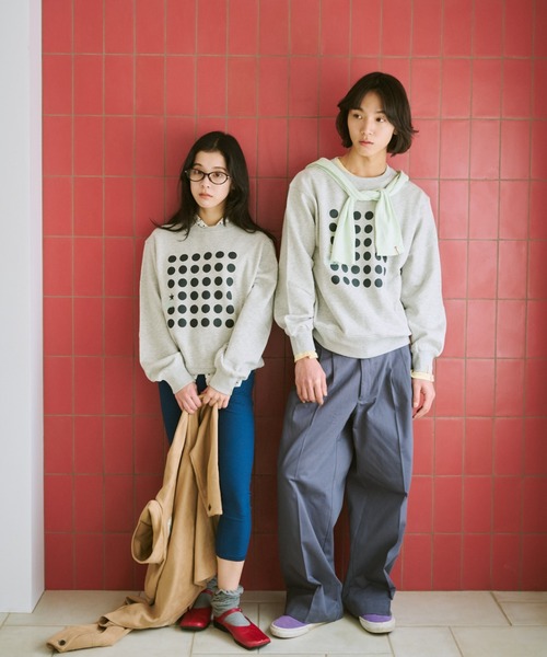 common gull products.（コモンガルプロダクツ）の「ドットグラフィック裏毛スウェット（スウェット・レディース・クリアブルー/杢グレー/ネイビー・SMALL/MEDIUM/LARGE）」の18枚目の写真