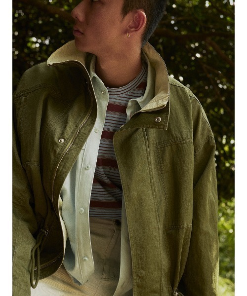 ELCHELE(エルチェレ)の「PIGMENT DYE M-65 JACKET(ナイロンジャケット・レディース・ブラック/カーキ/オフホワイト・FREE)」の15枚目の写真