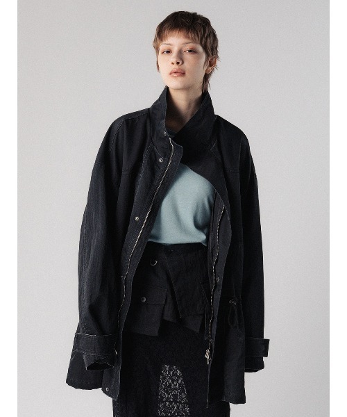 ELCHELE(エルチェレ)の「PIGMENT DYE M-65 JACKET(ナイロンジャケット・レディース・ブラック/カーキ/オフホワイト・FREE)」の5枚目の写真