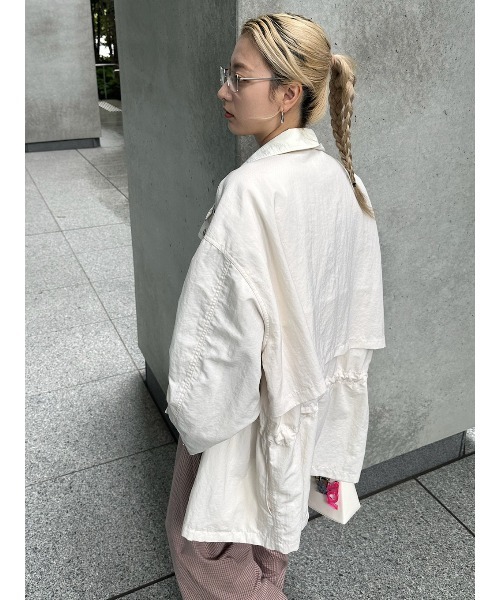 ELCHELE(エルチェレ)の「PIGMENT DYE M-65 JACKET(ナイロンジャケット・レディース・ブラック/カーキ/オフホワイト・FREE)」の22枚目の写真