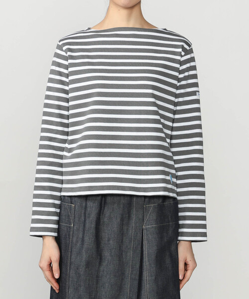 ORCIVAL（オーシバル）の「ORCIVAL | コットンロード ボートネック クロップドバスクTシャツ WOMEN（Tシャツ/カットソー・レディース・グレー系その他/ブラウン系その他2・1/2）」の11枚目の写真