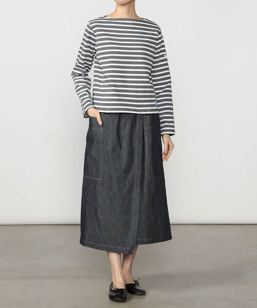 ORCIVAL（オーシバル）の「ORCIVAL | コットンロード ボートネック クロップドバスクTシャツ WOMEN（Tシャツ/カットソー・レディース・グレー系その他/ブラウン系その他2・1/2）」の7枚目の写真